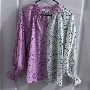 Entro Pink and White Patterned Blouse